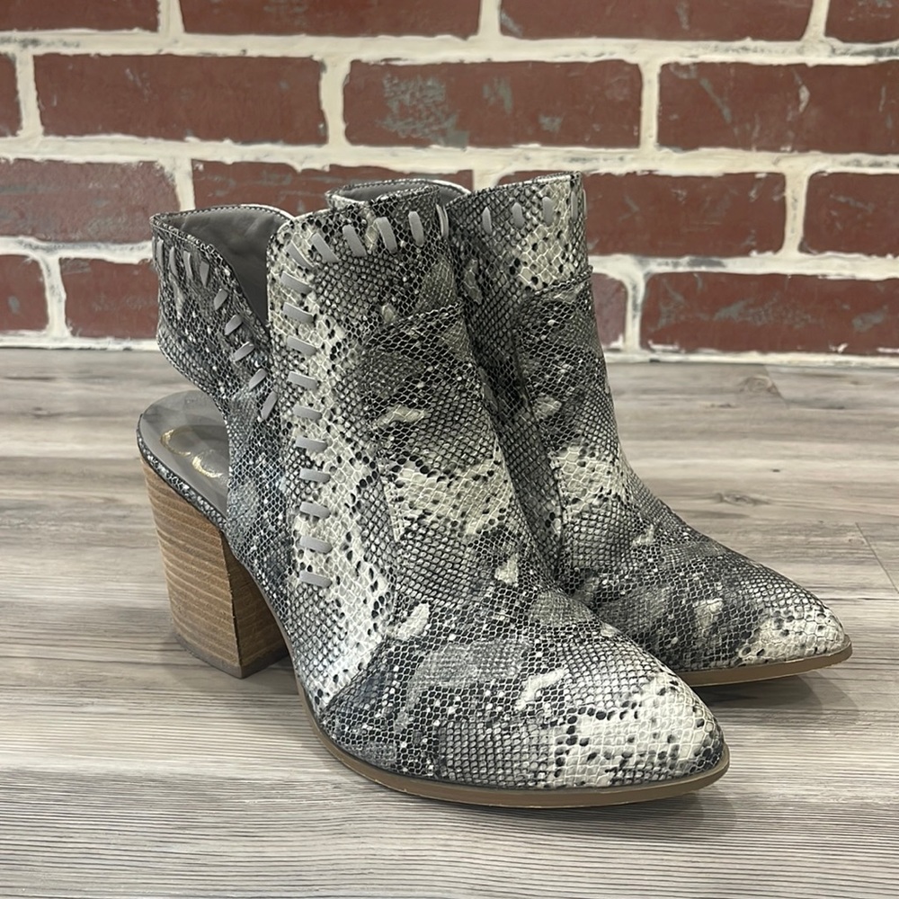 Snake print booties size 7